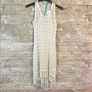 Solitaire Swim brand Cream-Gold Swim coverup